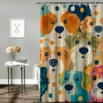thumbnail image 2 of Orinice Colorful dog shower curtain cute animal cartoon illustration pet puppy funny fabric decoration bathroom polyester waterproof decoration 69x72, 2 of 7