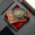 thumbnail image 2 of SENDEFN Western Cowboy Belt for Men Women Longhorn Bull Buckle Belts Floral Engraved Embossed Pattern 1.5" Wide for Jeans, 2 of 7