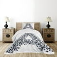 thumbnail image 4 of Ambesonne Letter a Quilted Bedspread Set 2 Pcs, Soccer Balls Capital, Twin Size, Black White, 4 of 5