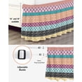 thumbnail image 3 of Boho Wrap Around Bed Skirts for Queen Bed 18" Drop,Bed Skirt with Adjustable Elastic Belt Dust Ruffle Bed Valance for Bedroom Colorful Striped Ethnic Geometric Modern Abstract Art Bed Frame Cover, 3 of 7