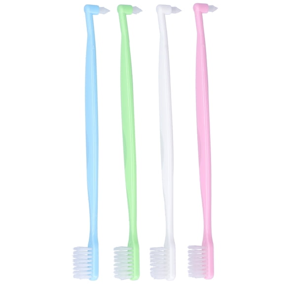 Cepillo de dientes pequeño, 4 piezas, cepillo de dientes de ortodoncia, cepillo de dientes de doble punta, cepillo de dientes de ortodoncia, estética elegante