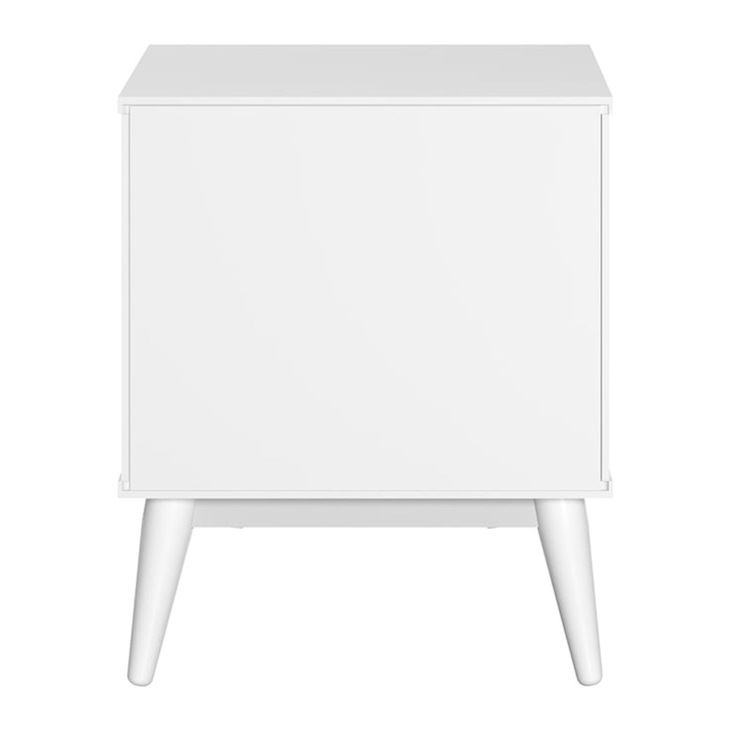 Camaflexi Mid Century 2 Drawer Night Stand Solid Wood, White