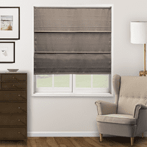 Chicology Cordless Roman Shade, Light Filtering, Ridgewood Dark Elm, 29"W X 72"H