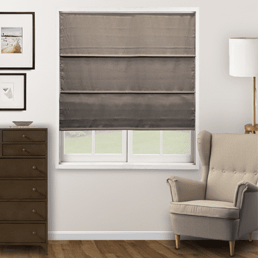 Chicology Cordless Roman Shade, Light Filtering, Ridgewood Dark Elm, 23"W X 72"H