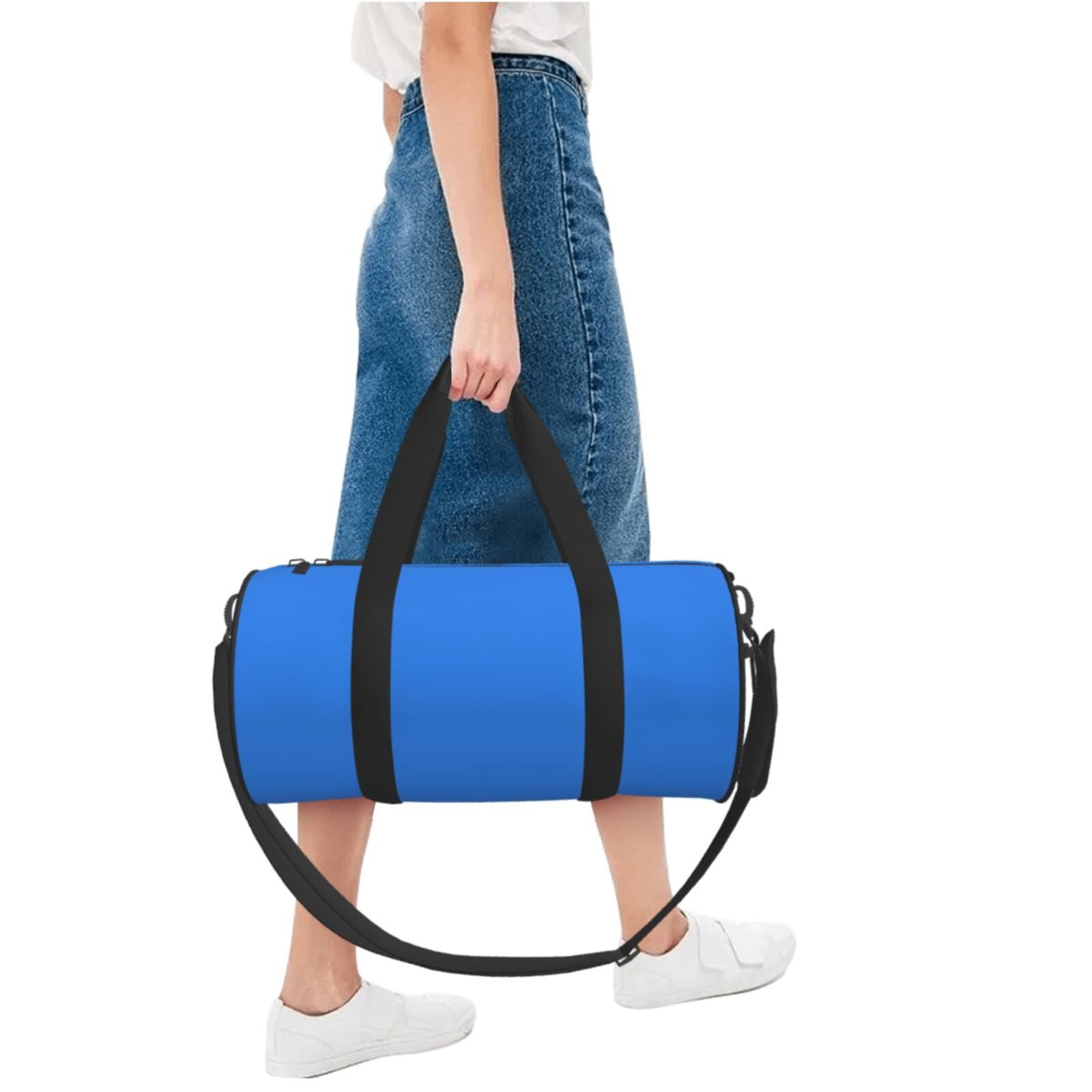 Vsdgher Dodgerblue 45L Foldable Duffel Bag, Sports Gym Bag,Overnight Bag, Portable Weekender Bag for Airplanes