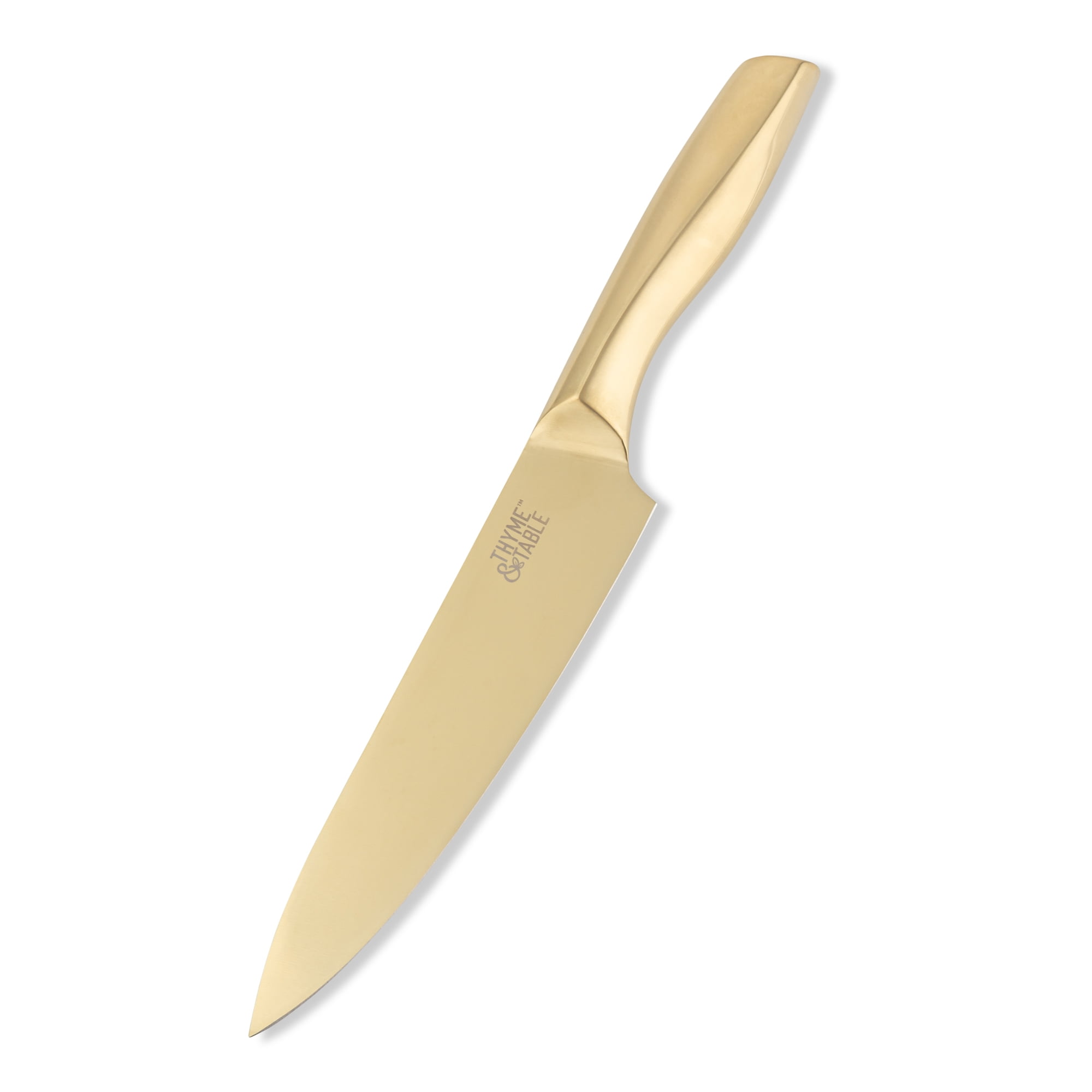 Thyme & Table 15-Piece Knife Block Set with Sharpener - Champagne