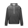 thumbnail image 5 of Trendy Hoodies for Men Gradient Color Drawstring Hooded Pullover Sweatshirts with Pocket Long Sleeve Casual Tops (3XL, Black 02), 5 of 5