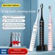 thumbnail image 2 of Cepillo de dientes eléctrico sónico, cepillo inteligente, carga USB, recargable, para adultos, resistente al agua, 8 cabezales de repuesto, 2 of 5