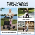 thumbnail image 4 of MaxKare Déambulateur à Roulettes avec Roues Tout-Terrain de 8”, Poignée Réglable à 8 Niveaux, Déambulateur Pliable pour Aînés avec Siège et Dossier, jusqu'à 300 Lb, Violet, 4 of 11