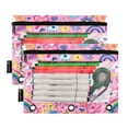 thumbnail image 3 of Pink Bears Face Flowers 2 Pack Pencil Pouches Zipper Pencil Case 3 Ring Pencil Pouch Cosmetic Bag, 3 of 6