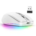 thumbnail image 1 of Wireless Gaming Mouse 2.4g Bluetooth-compatible 5.1 Dual-mode 2400dpi Mute Computer Mouse For Game Office White, 1 of 5