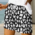 thumbnail image 2 of Athletic Shorts for Women Halloween Themed Printed Comfort Shorts Black Palazzo Pants for Women XL, 2 of 4