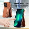 thumbnail image 3 of Dteck Wallet Case for iPhone 11 Zipper Wallet Case with Credit Card Holder Slot Zipper Handbag Purse Protective Leather Case for Apple iPhone 11 6.1",Brown, 3 of 8