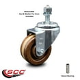 thumbnail image 2 of 3 Inch SS High Temp Phenolic Wheel Swivel ½ Inch Threaded Stem Caster SCC, 2 of 2