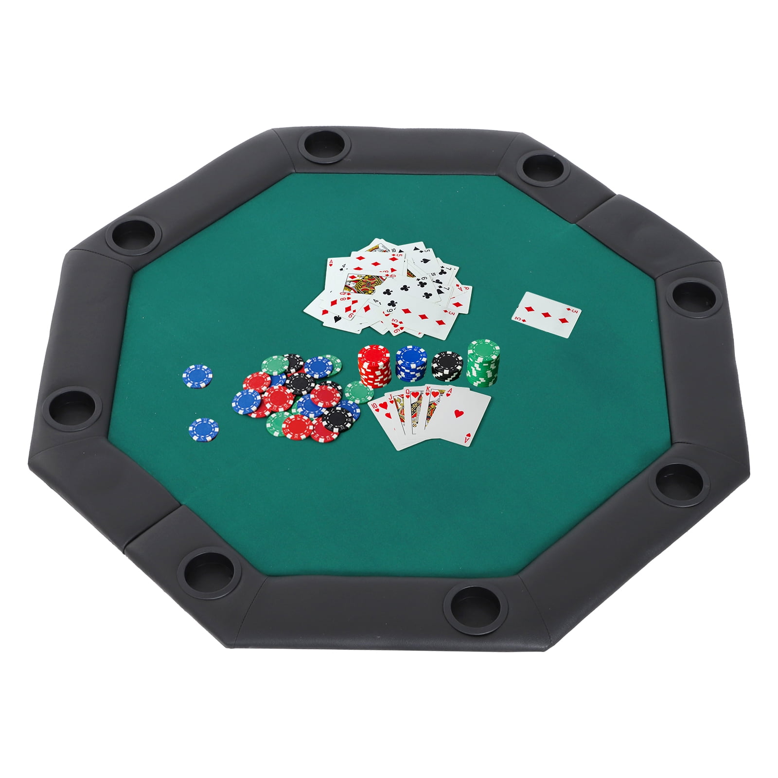 Soozier 48" 8 Person Octagon Foldable Poker Table Cover with Padded