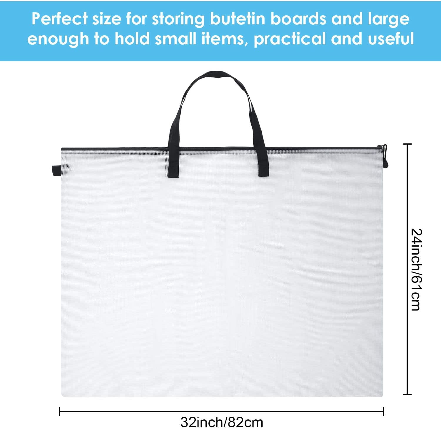 Artworks Opret 2 Pcs 19 x 25 inch Vinyl Storage Bags with Zipper and Handle Posters Organizer Transparent Bag for Bulletin Boards Art Portfolio Bag Charts and Teaching Material 