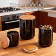 Black Ceramic Canister Set With Lid - 3-piece Airtight Food Storage ...