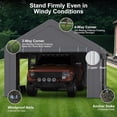 thumbnail image 3 of Lumiparty 13' x 20' Heavy Duty Outdoor Carport, Portable Car Tent Garage with 4 Roll-up Windows & 4 Doors, for Pickup Truck, Tractor,Boat,Motor, Gray, 3 of 7