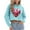 A02 Light Blue, variant on Xdegoge Womens Valentines Sweatshirt Long Sleeve Drawstring Hoodie Cute Playful Love Heart Print Pullover Casual Lightweight Trendy Cropped Hoodies