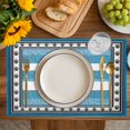 thumbnail image 4 of Blue Anchor Placemats Set of 4, Nautical Summer Beach Coastal Ocean Art Placemats for Dining Table, Place Mats for Kitchen Tabletop, Waterproof Wipeable Dining Table Mats Set, 4 of 9