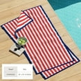 thumbnail image 6 of 100% Cotton Velour Stripe Border Oversized Beach & Pool Towels - 2 Pack, 35" x 70", 6 of 6