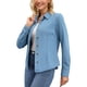 thumbnail image 4 of CAMISA DE MEZCLILLA PARA MUJERES INSPIRE CHIC DE MANGA LARGA OUTFITS DE PRIMAVERA CAMISAS DE JEAN ABOTONADAS 2XL AZUL, 4 of 6