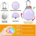 thumbnail image 4 of Collar con luz LED para perro, 8 luces de seguridad coloridas para perros y gatos, resistente al agua, 3 modos de parpadeo (8 pilas adicionales incluidas)., 4 of 5