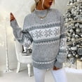 thumbnail image 6 of labakihah sweaters for women women's christmas snowflake sweater turtleneck vintage holiday knit sweater pullover grey s, 6 of 9