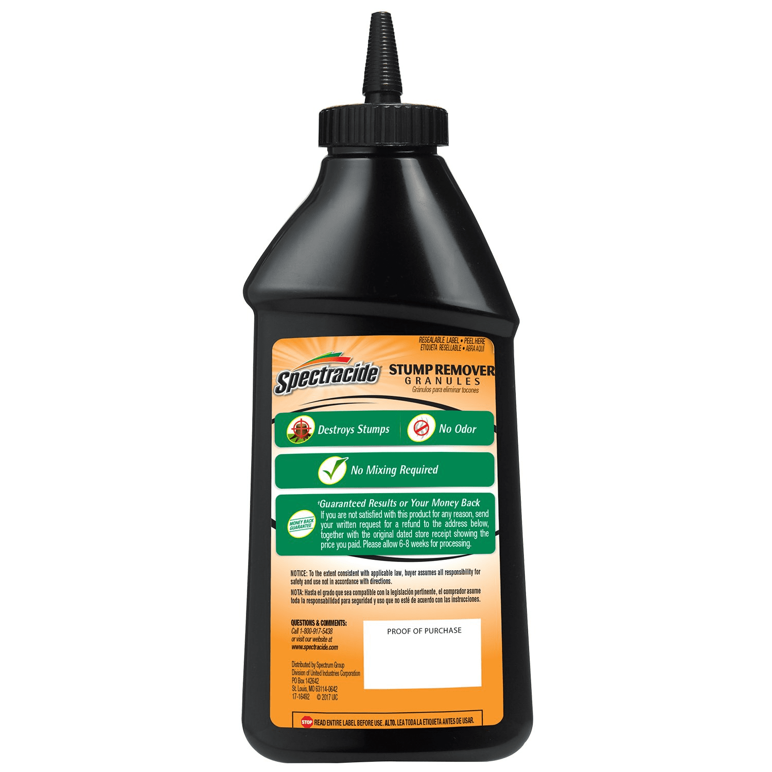 Spectracide Stump Remover Granules, Destroys Stumps, 16 oz