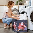 thumbnail image 7 of Home Organizer Foldable Fabric Storage Bin With Handle Santa Claus Dozing Off, 7 of 7
