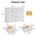 thumbnail image 2 of Commode à 7 Tiroirs pour Chambre, Grand Commode Moderne avec Pieds Robustes, Organisateur de Rangement en Bois pour Garde-Robe pour Salon, Entrée, Couloir, Blanc, 2 of 8