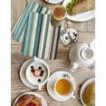 thumbnail image 4 of Teal Blue Striped Kitchen Dish Towels for Drying Dishes Set of 3, Farmhouse Stripes Modern Abstract Art Waffle Weave Microfiber Hand Tea Bathroom Towels Quick Dry & Absorbent Towel 15.7x23.6, 4 of 7
