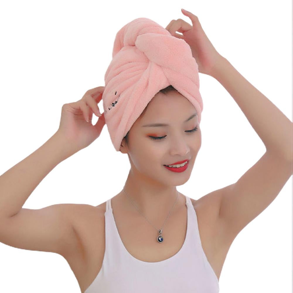 Erty Microfiber Hair Towel Quick Dry Hair Turban No Frizz Hair Wrap