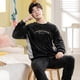 thumbnail image 3 of Conjunto de pijama de franela de manga larga para hombre, ropa de dormir de terciopelo Coral, holgada, coreana, invierno, 2022, 3 of 4