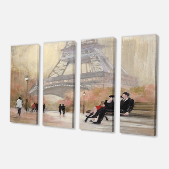 Designart - Love in Paris VI - Romantic French Country Premium Canvas Wall Art