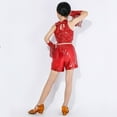 thumbnail image 4 of TAIAOJING Girls Dance Outfits Sets Performance Sleeveless Tops Shorts Fringe Set For Kids Toddler Summer Elastic Playwear Boho 8-9Y, 4 of 4