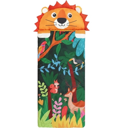 Kid Sleeping Bag Thick Cute Slumber Bag for Kids 2 in 1 Animal Toddler Nap Mat for Boys and Girls Super Soft Warm Cozy