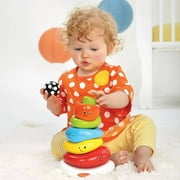 Infantino Funny Faces Ring Stacking Toy with Rocking Base, 6-12 Months, Multicolor, 7-Piece