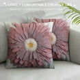 thumbnail image 3 of COMIO  Decorative Throw Pillow Covers Handmade Flower Cushion Covers Cases Accent Pillowslips Square Gift Home Sofa Car Bed Room Decor Rose Gold, 3 of 5