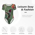 thumbnail image 4 of Bingfone Justaucorps à Col Rond pour Femmes, Motif Colibri, Manches Courtes, Serré, Adapté pour Fête, Sports, Usage Quotidien-TTG, 4 of 7