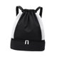 thumbnail image 3 of Mochila con cordón ajustable, resistente al agua, para hombres y mujeres, con separación para ropa seca y mojada. Negro, 3 of 9