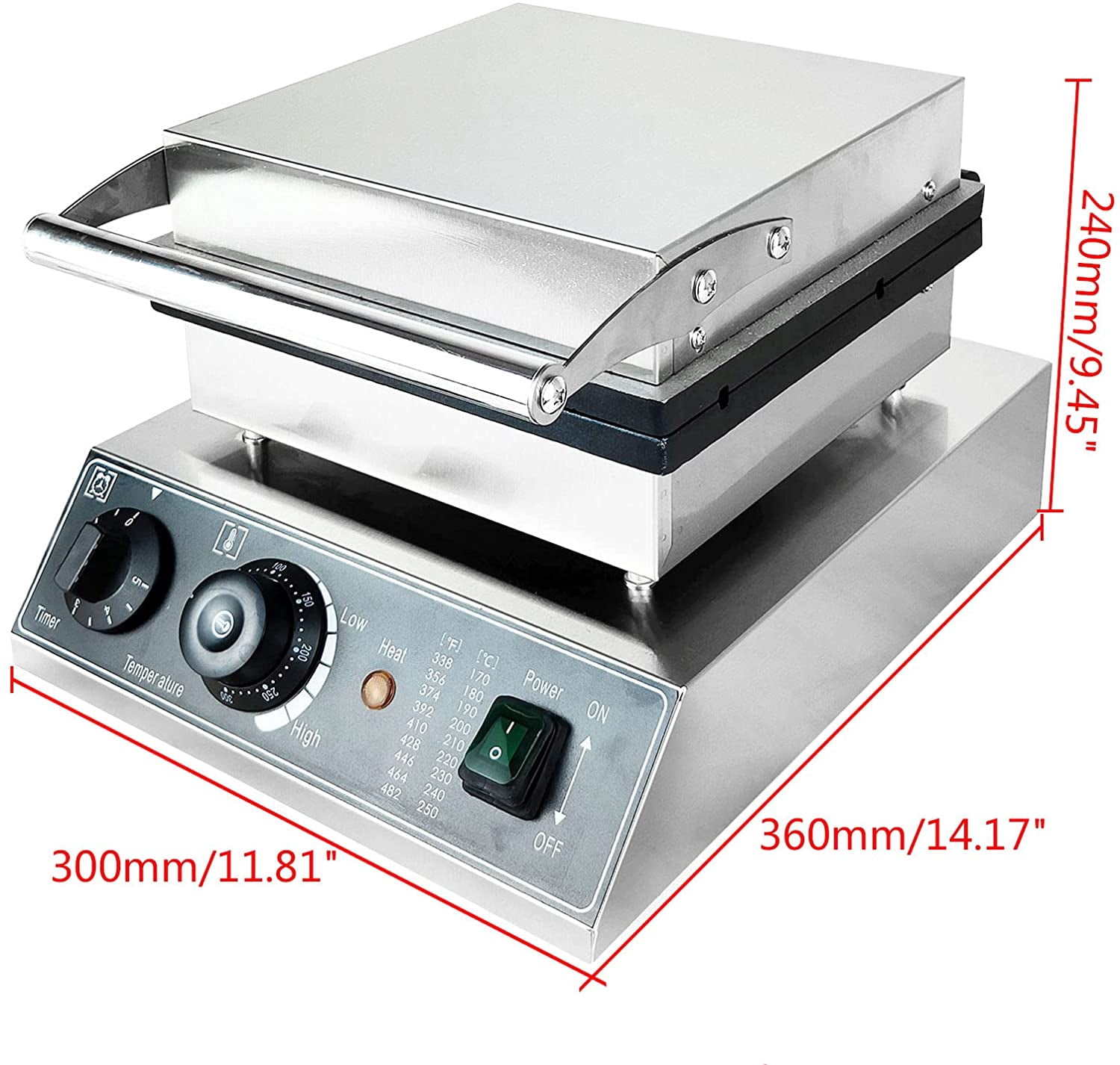 DENEST 4 Grooves Electric Commercial Waffle Maker Machine Wheat Stalk Shaped Non Stick 1700W