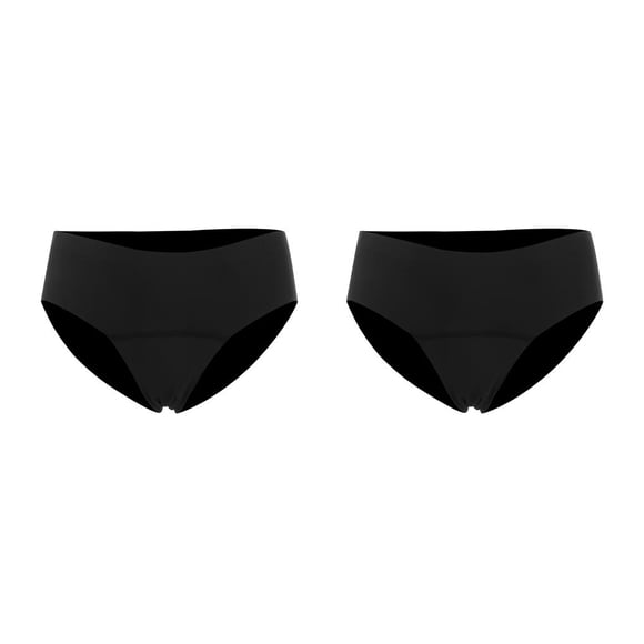 Minnieouse calzoncillos traje de baño bikinis ligeros fondos trajes de baño período absorbente bragas sin costuras bañador mujer negro / 2xl Negro/2xl 2piezas