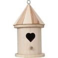 thumbnail image 1 of Casa para pájaros de madera, sin terminar, pintable, para hacer tú mismo, caja para pájaros, comedero para pájaros de madera, 1 of 8
