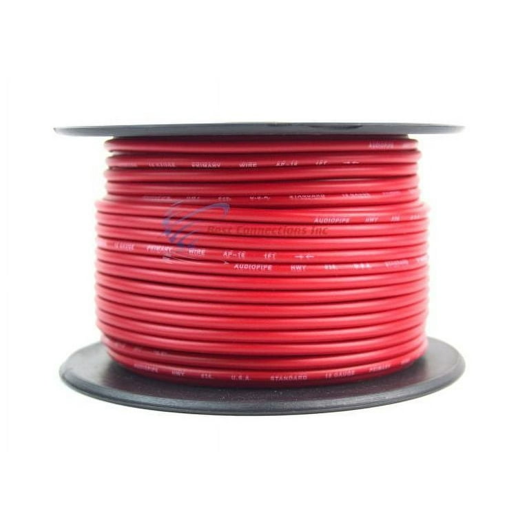 10 Gauge Wire Red & Black Power Ground 100 ft Each Primary Stranded Copper Clad
