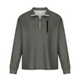 thumbnail image 3 of DDAPJ pyju Mens Quarter Zipper Sweatshirt, Vintage Distressed Pullover Tops Casual Long Sleeve Lapel Collar Golf Polos Shirt Gray M, 3 of 8