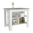 thumbnail image 5 of Newboti Furniture Cala Kitchen Island Antibacterial, Three Shelves, Four Legs -Light Gray / White 12937, 5 of 8