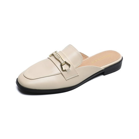

girl 340-10 slippers women‘s outer wear lazy slip-on Muller shoes Spring closed toe half slippers