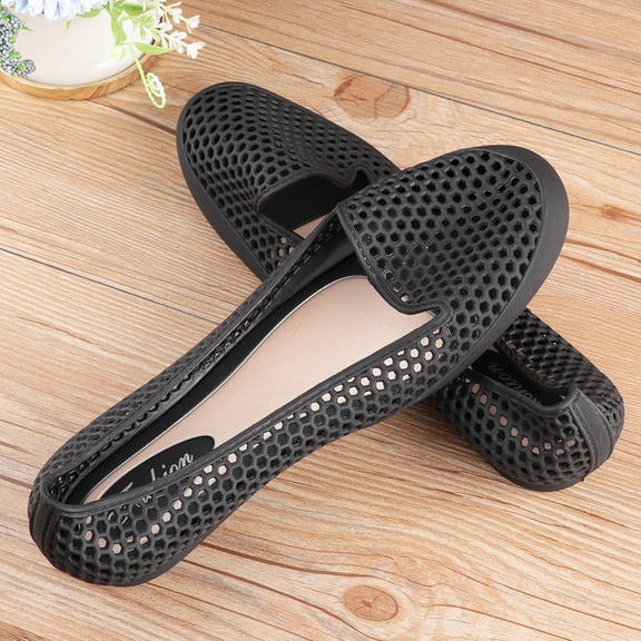 COMPUKAS 1 Pair Black Aqua Shoes PVC and Rubber Lightweight Breathable for Men and Women