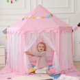 thumbnail image 6 of Princess Castle Play Tent Hexagon Indoor Fairy Castle Tent with LED Light, 6 of 9